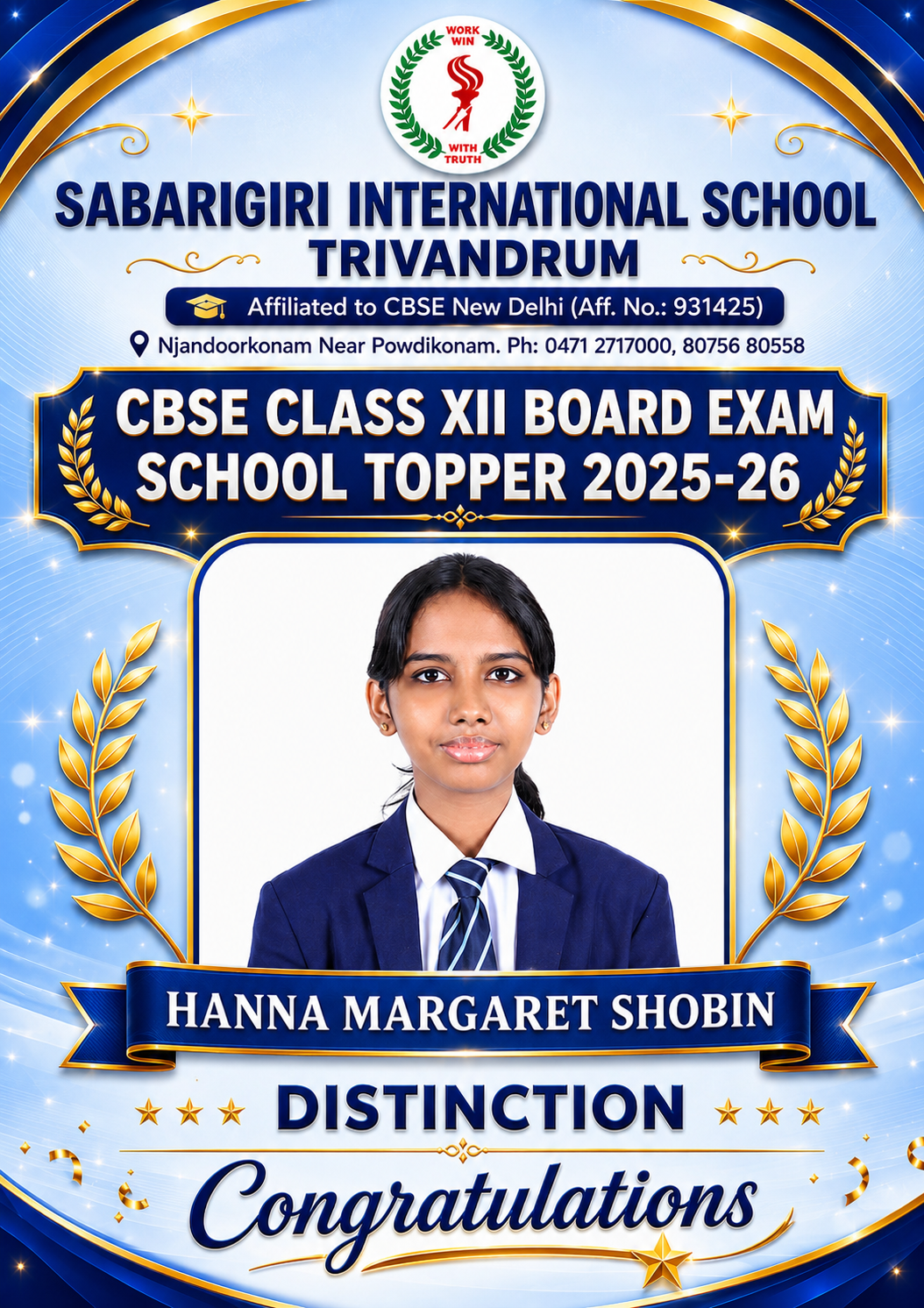 CBSE Class XII Topper 2025- 26
